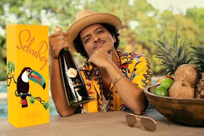 Bruno Mars with Selvarey Rum Bottles