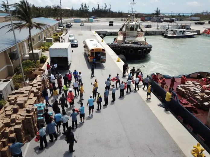 Aid arriving in Freeport, Bahamas