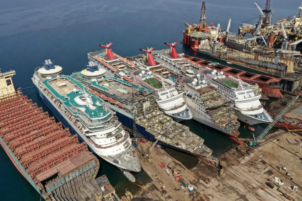 Carnival Ships at the breaking yard